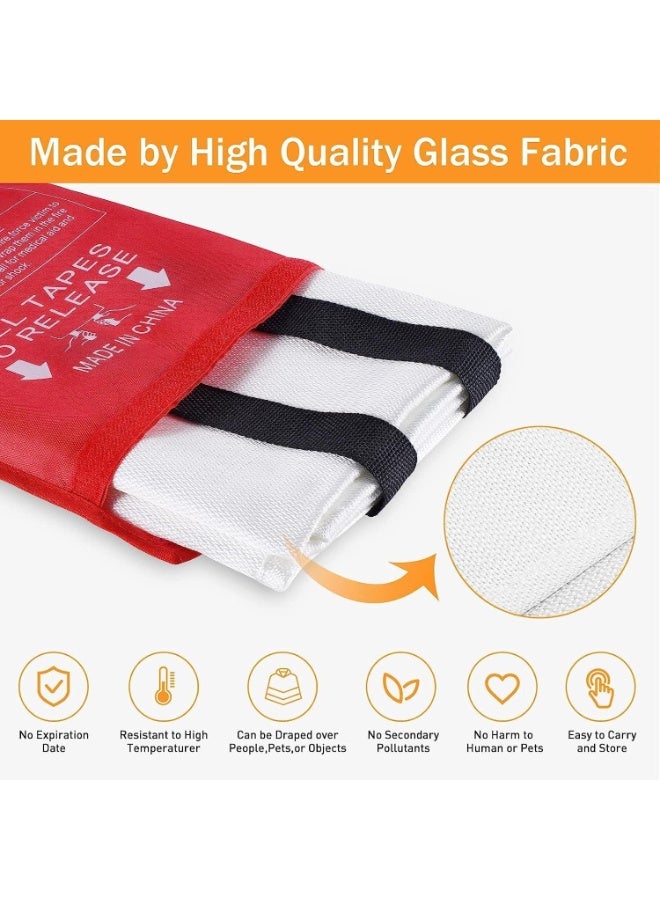 2 Pcs Fire Emergency Blanket,Fire Blanket for Home and Kitchen,Camping Emergency Blankets,Emergency Fire Retardant Blankets for House,Fireproof Blanket Welding Blanket for Kitchen,Grill,BBQ - Image 4